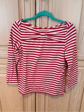 EUC Kate Spade Boat Neck Striped Bow Top